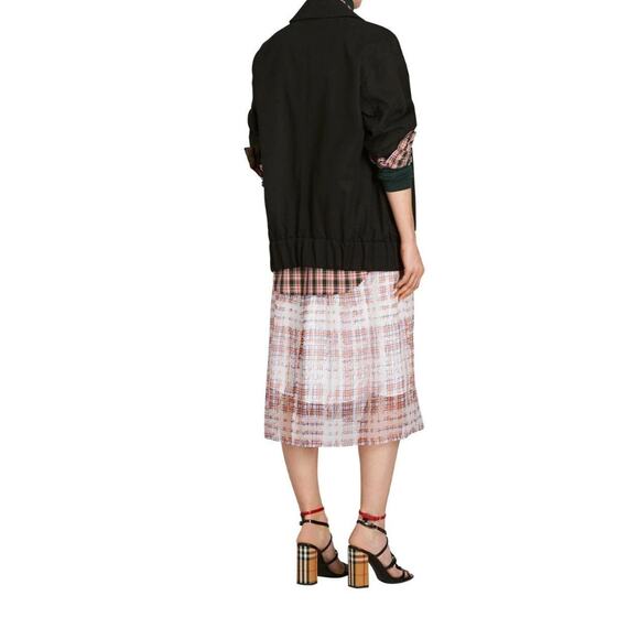 Burberry Cardington Silk Plaid Pleated Midi Skirt Military Red NWT 8 - Picture 7 of 7